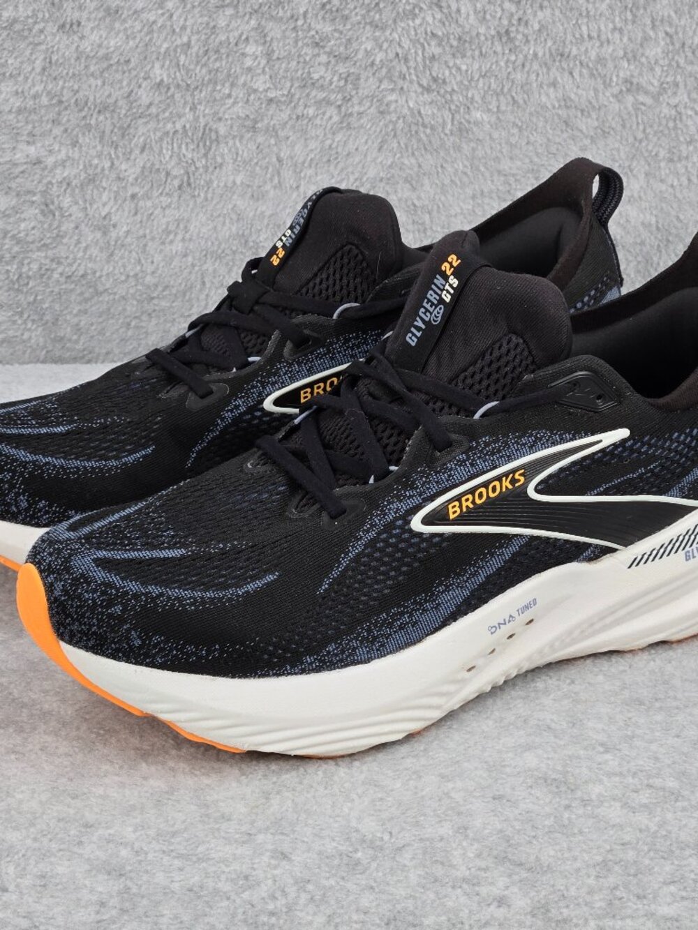 Brooks Glycerin GTS 22 Shoes Size 11.5 Wide 2E EE Running Black *NO INSOLES*
